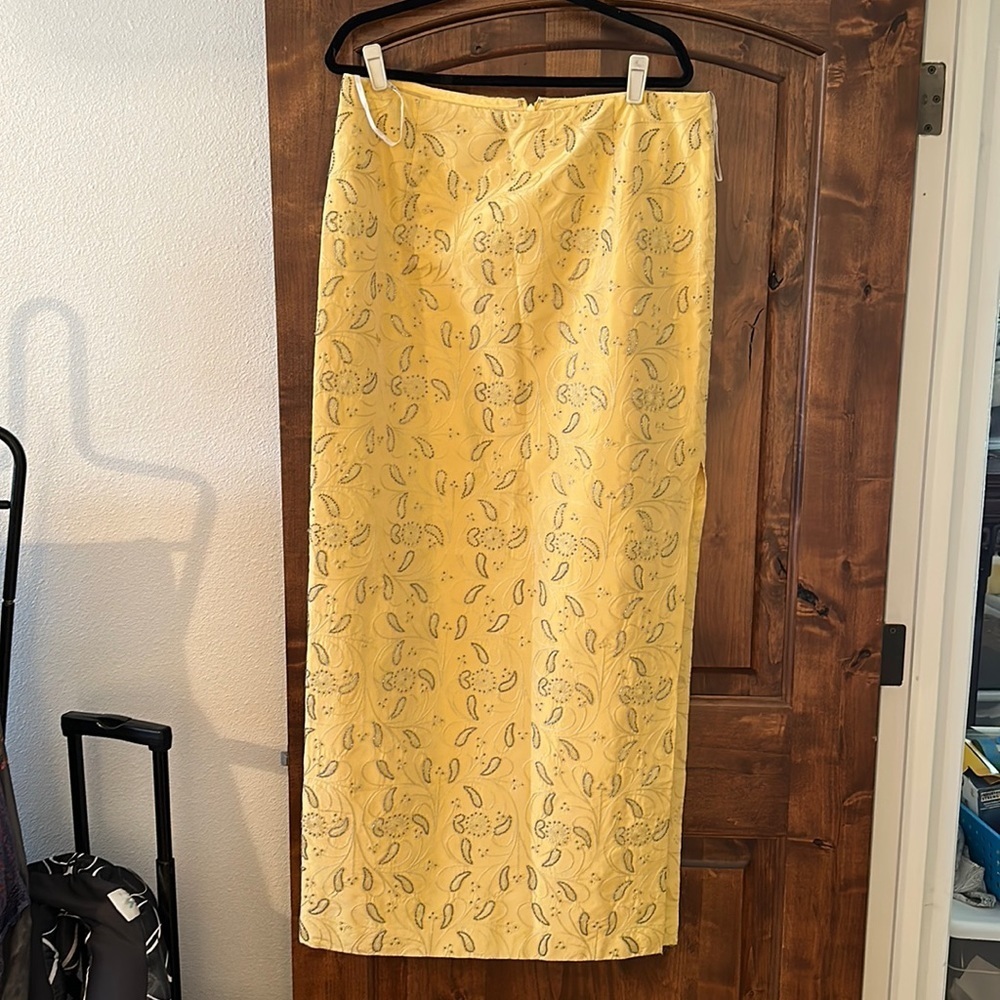 Chetta B Evening vintage silk and beaded long straight skirt. Fully lined. EUC